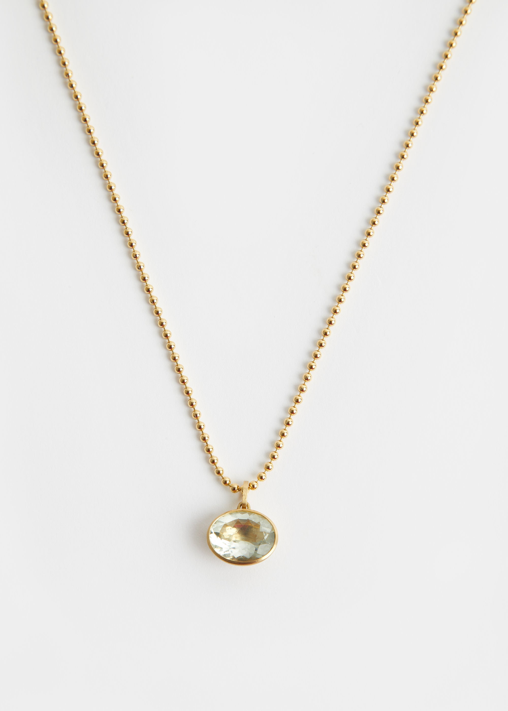 Close up natural prasiolite oval cut on AMILA charm by DALINDA