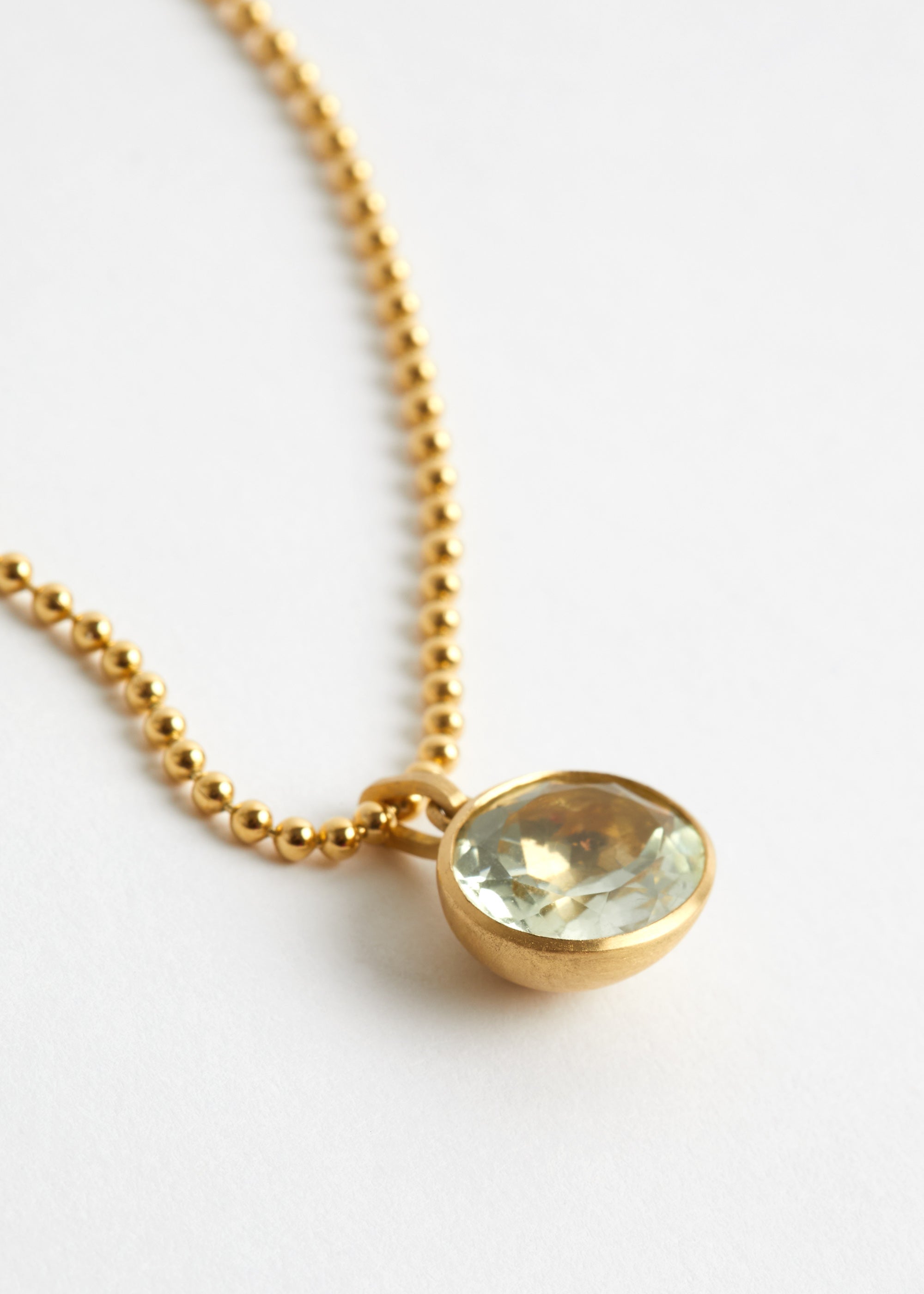 Close up natural prasiolite oval cut on AMILA charm by DALINDA
