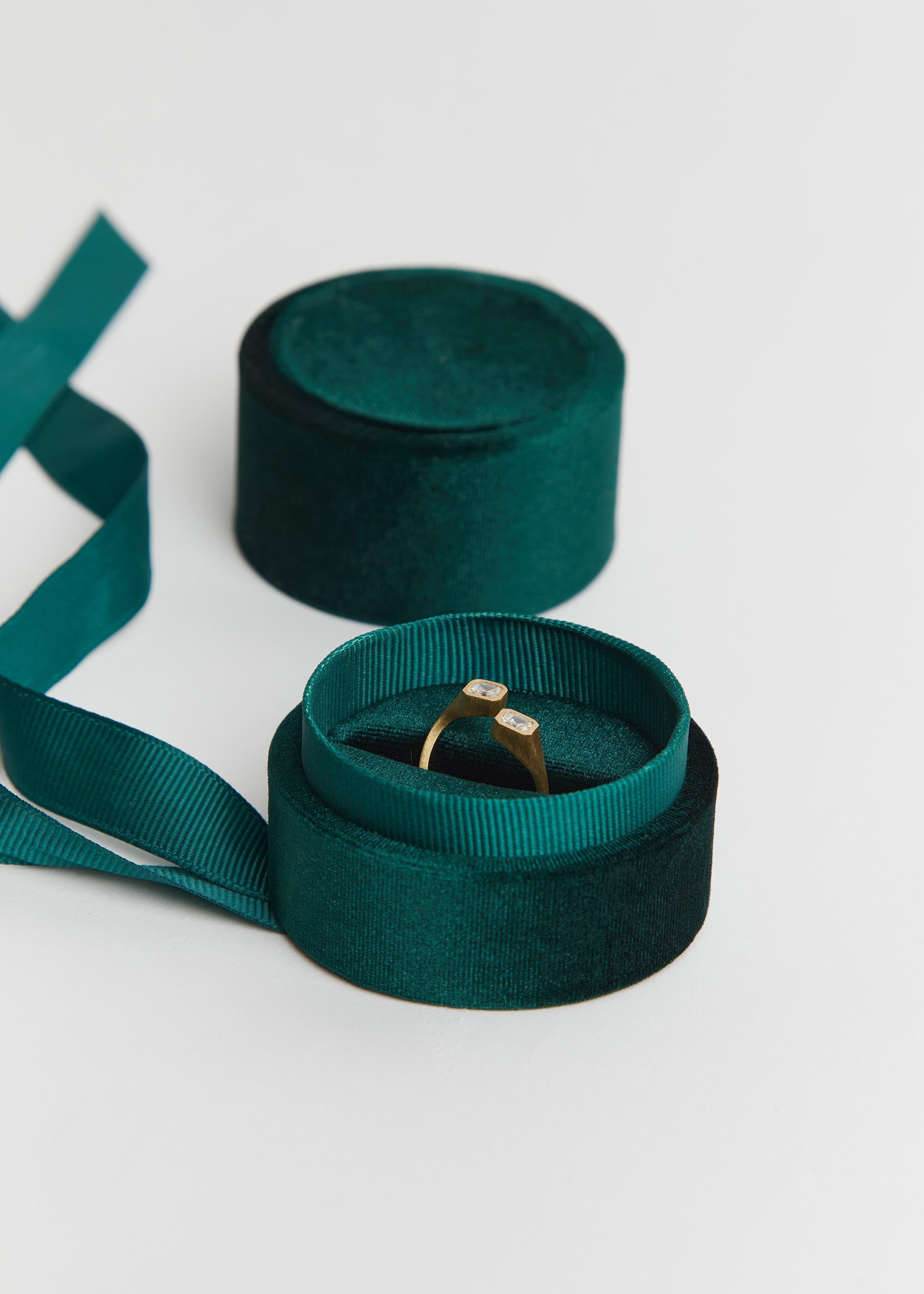 gold ring with a packging 