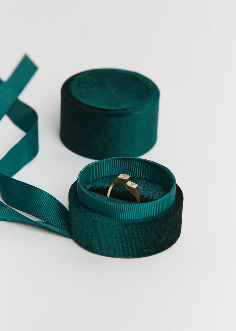 gold ring with a packging 
